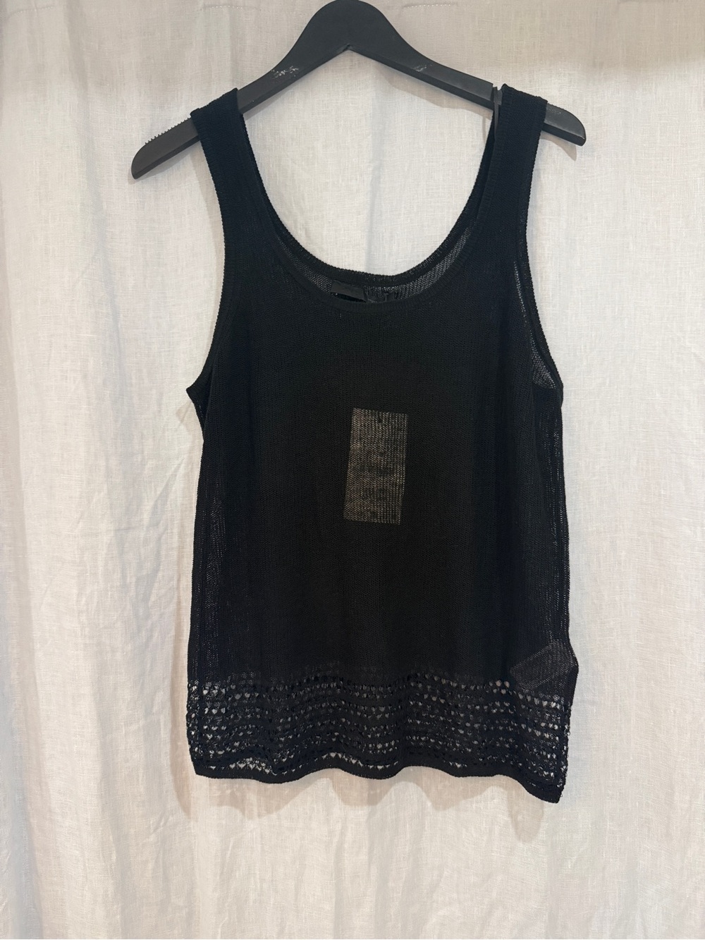 Zara Black Crochet Hem Sleeveless Tank Top - Women. Size Large. NWT